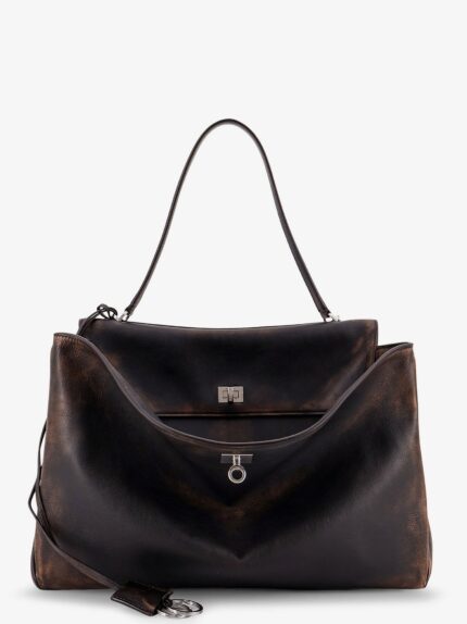 Balenciaga Rodeo Leather Shoulder Bag With Used Effect