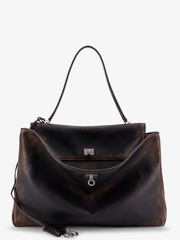 Balenciaga Rodeo Leather Shoulder Bag With Used Effect