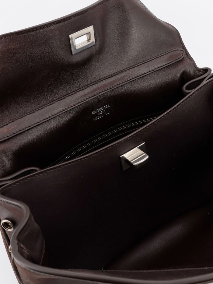 Balenciaga Rodeo S Leather Crossbody Bag With Vintage Motif