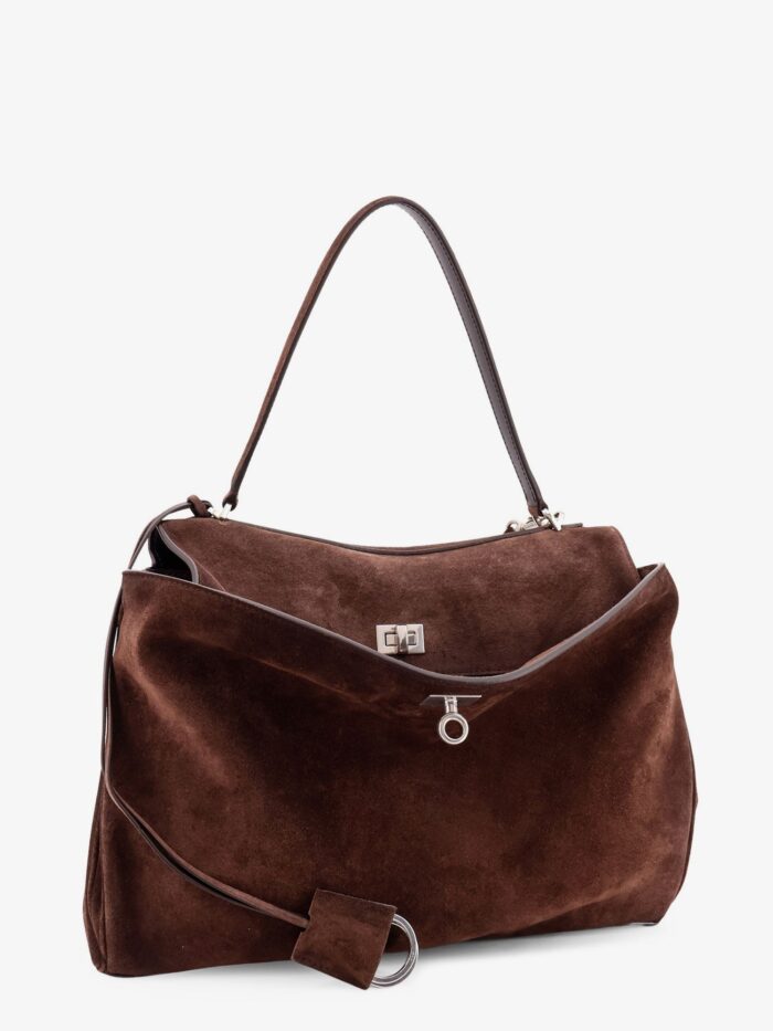 Balenciaga Rodeo Top Handle Medium Suede Crossbody Bag