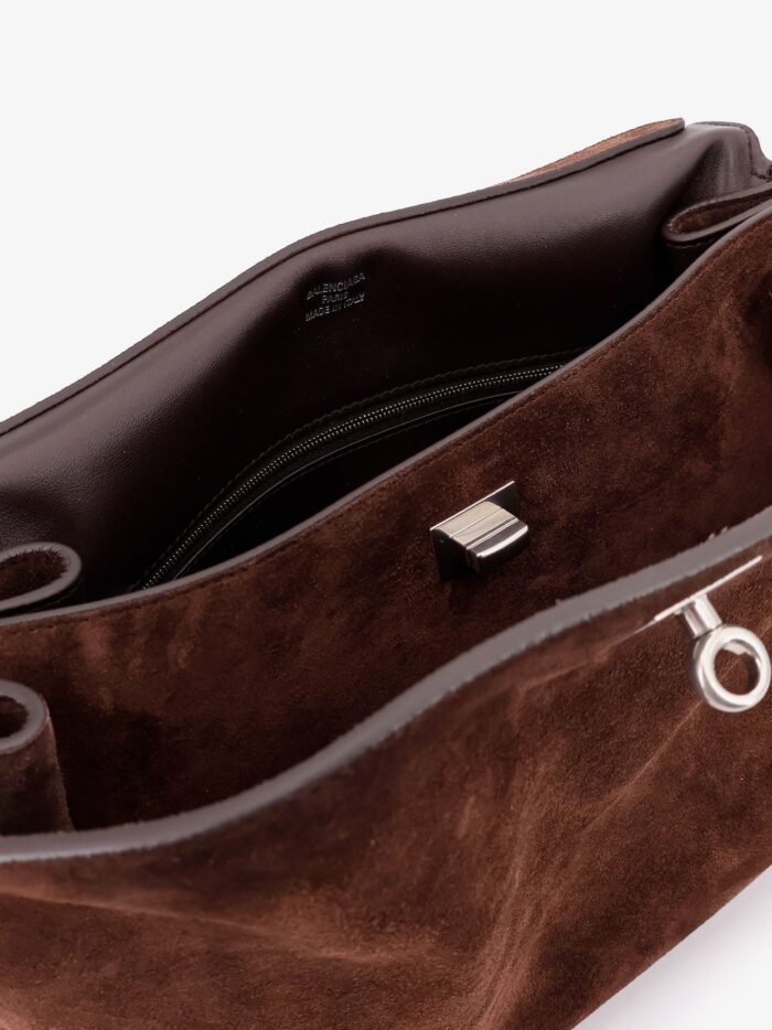 Balenciaga Rodeo Top Handle Medium Suede Crossbody Bag