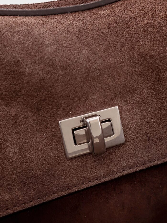 Balenciaga Rodeo Top Handle Medium Suede Crossbody Bag