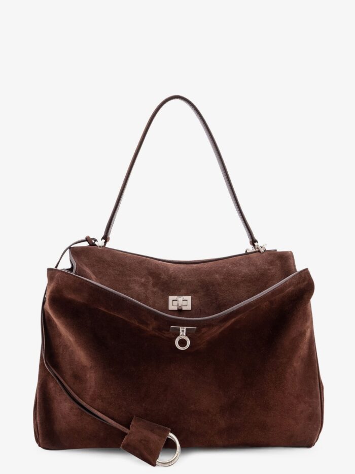 Balenciaga Rodeo Top Handle Medium Suede Crossbody Bag