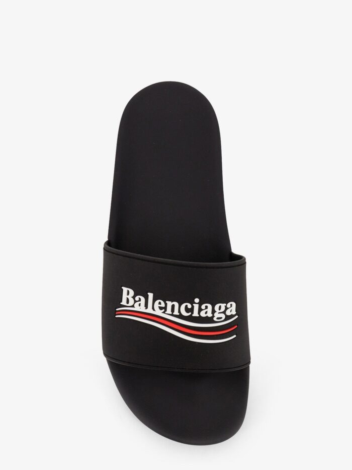 Balenciaga Rubber Pool Sandals With Logo On The Front