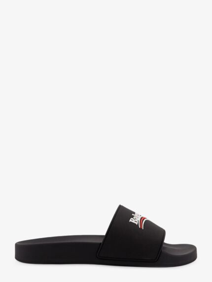 Balenciaga Rubber Pool Sandals With Logo On The Front