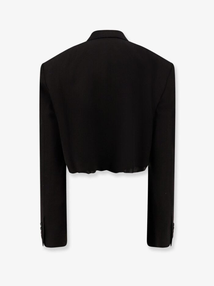 Balenciaga Single Breasted Cut Off Viscose And Wool Blazer