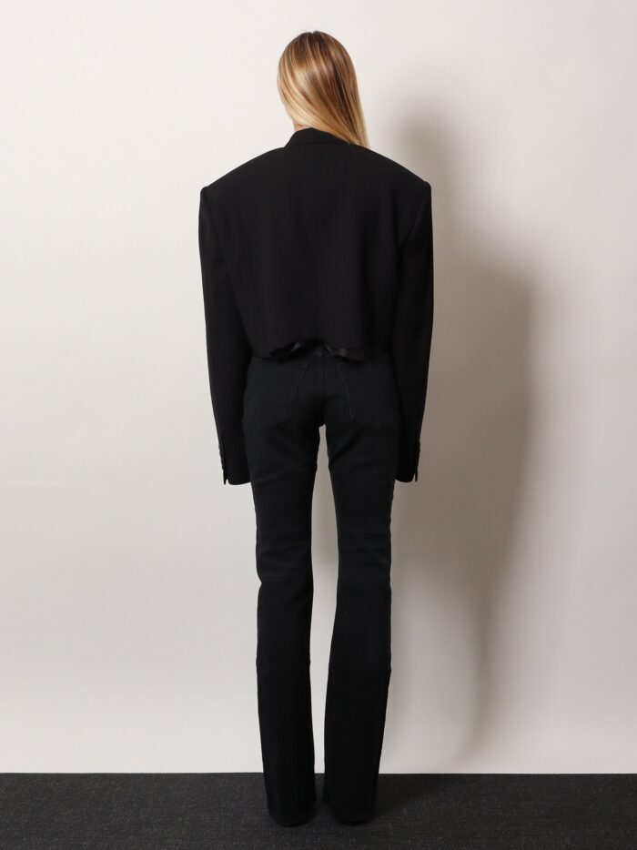 Balenciaga Single Breasted Cut Off Viscose And Wool Blazer