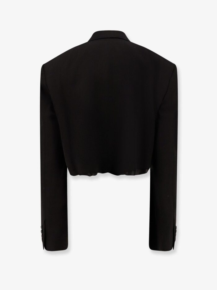 Balenciaga Single Breasted Cut Off Viscose And Wool Blazer