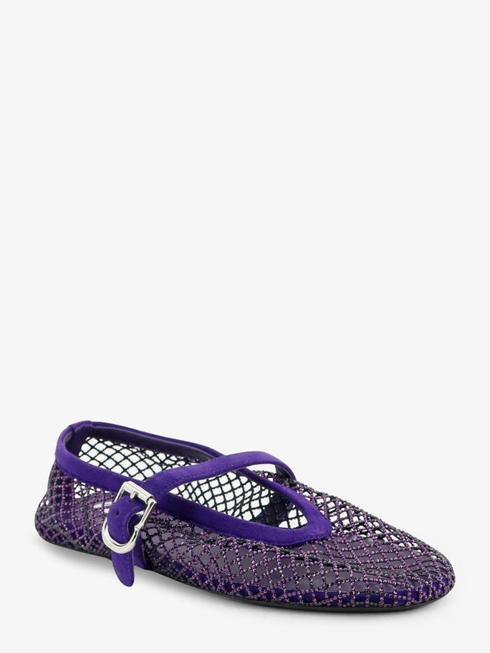 ALAIA Ballerine Flat Mesh Ballerinas With Rhinestone Detail