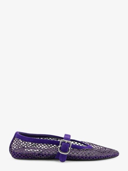 ALAIA Ballerine Flat Mesh Ballerinas With Rhinestone Detail