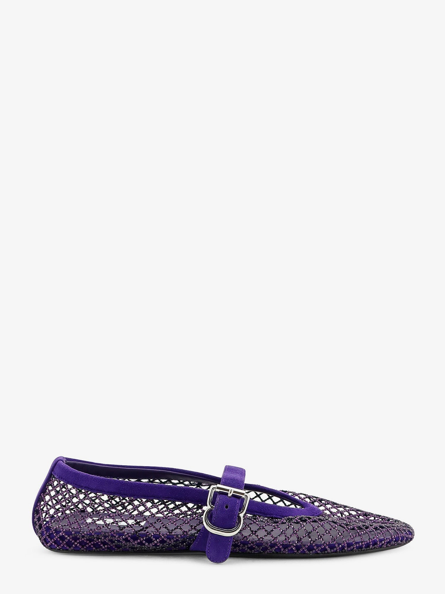 ALAIA Ballerine Flat Mesh Ballerinas With Rhinestone Detail