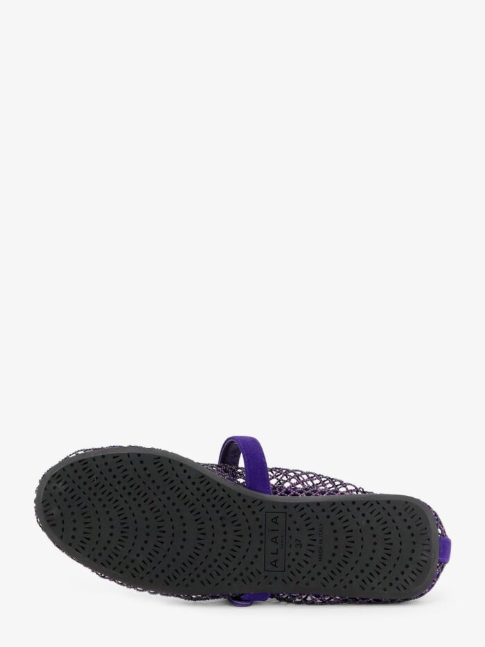 ALAIA Ballerine Flat Mesh Ballerinas With Rhinestone Detail