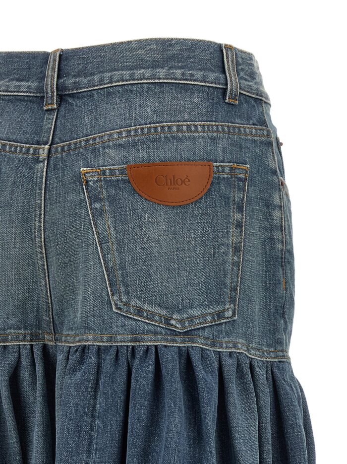 CHLOÉ 'Balloon' Denim Skirt