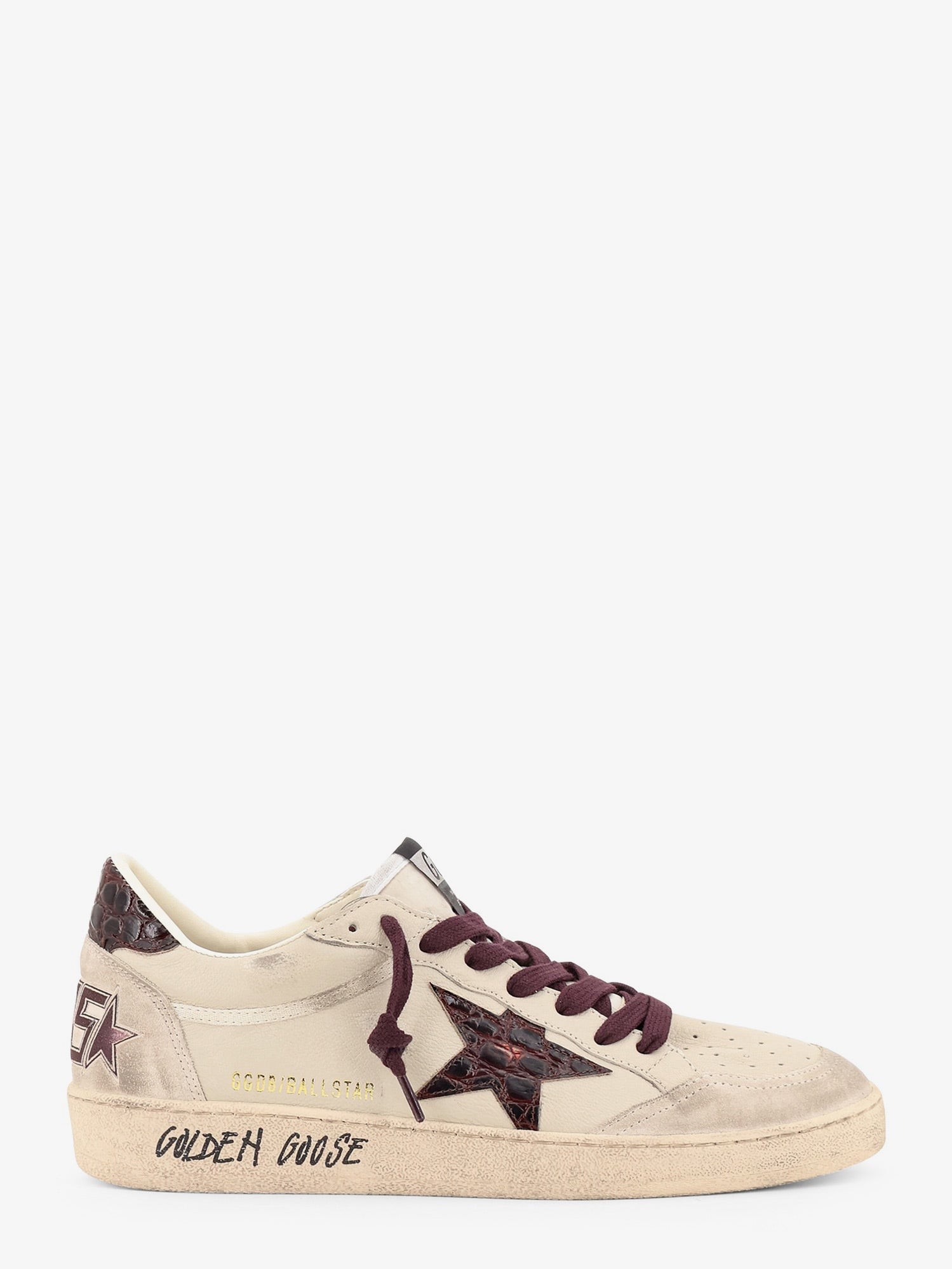 Golden Goose Deluxe Brand Ballstar Leather Sneakers With Iconic Side Logo