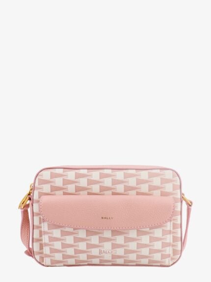 Bally Coated Canvas And Leather Shoulder Bag With All-over Print
