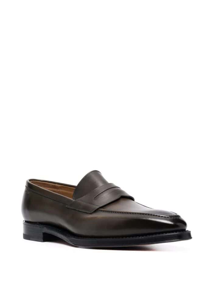 BALLY Dark Brown Leather Loafers