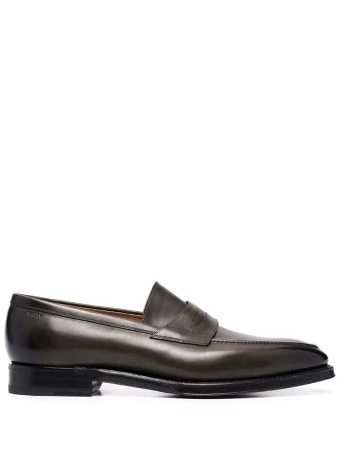 BALLY Dark Brown Leather Loafers