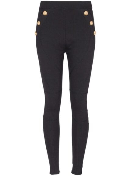 BALMAIN 6-button Knitted Leggings