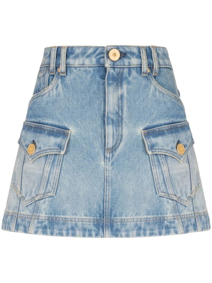 BALMAIN A-line Denim Miniskirt