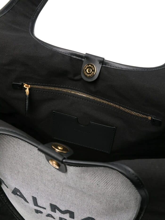 BALMAIN B-army Canvas Tote Bag