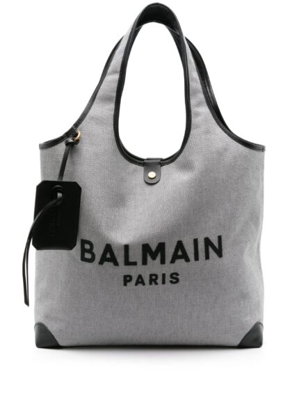 BALMAIN B-army Canvas Tote Bag