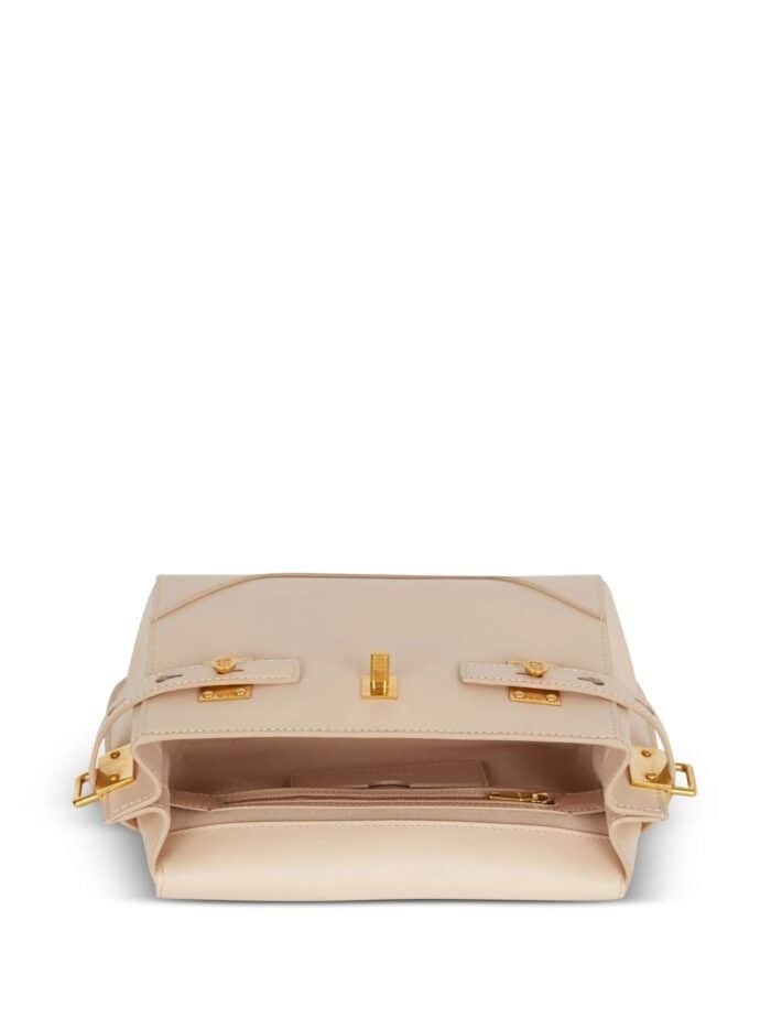 BALMAIN B-buzz 23 Leather Handbag