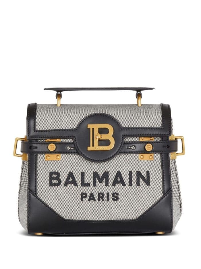 BALMAIN B-buzz 23 Leather Handbag