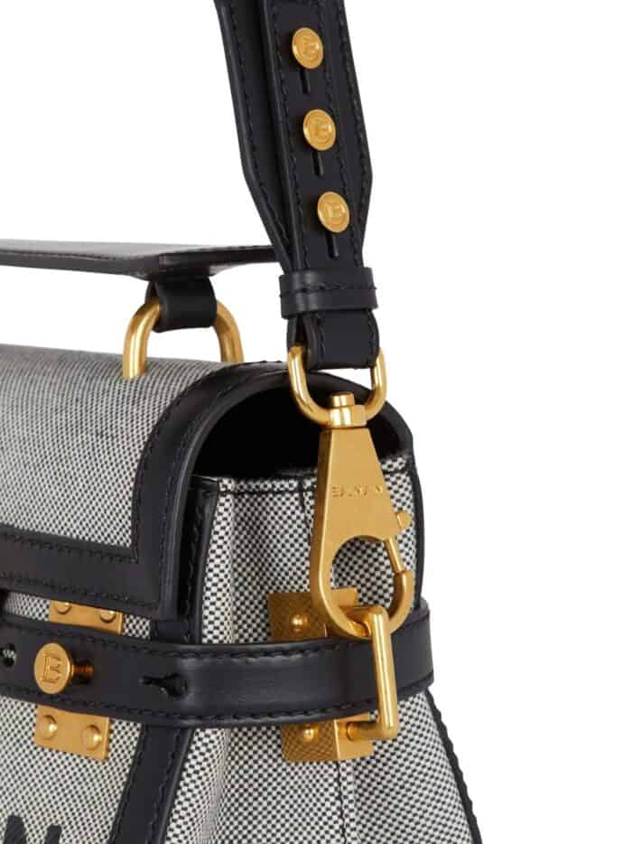 BALMAIN B-buzz 23 Leather Handbag