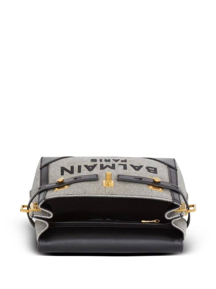 BALMAIN B-buzz 23 Leather Handbag