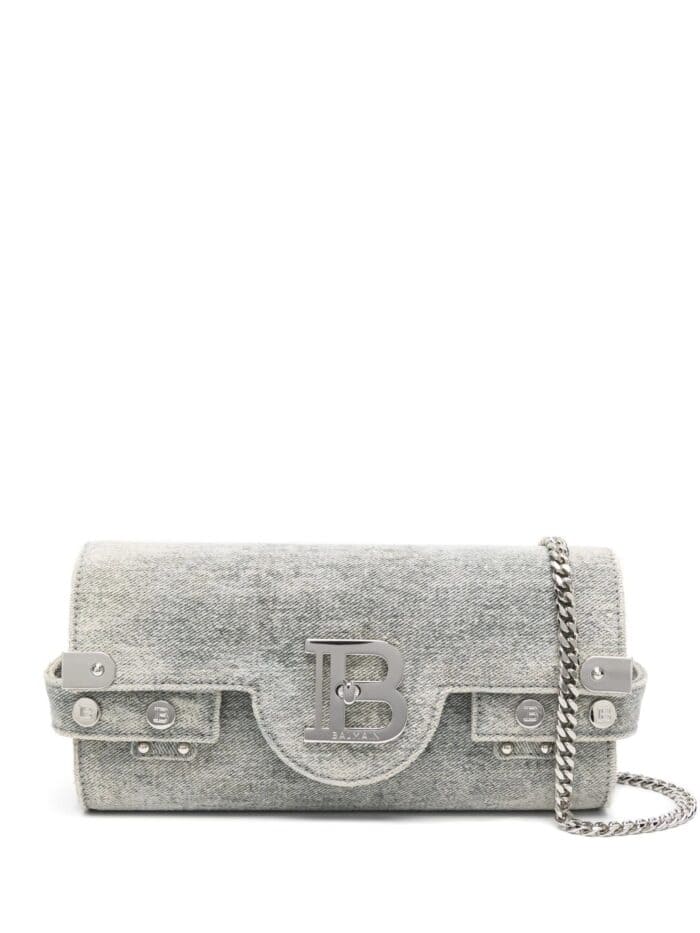 BALMAIN B-buzz Denim Shoulder Bag