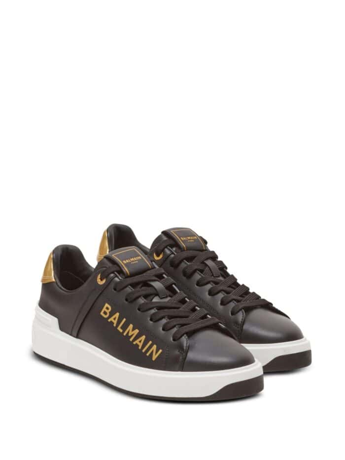 BALMAIN B-court Leather Sneakers