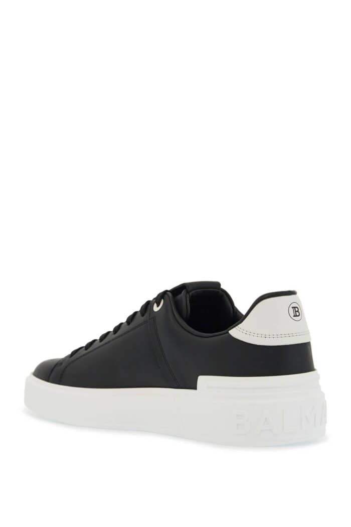 BALMAIN B-court Logo Print Sneakers With