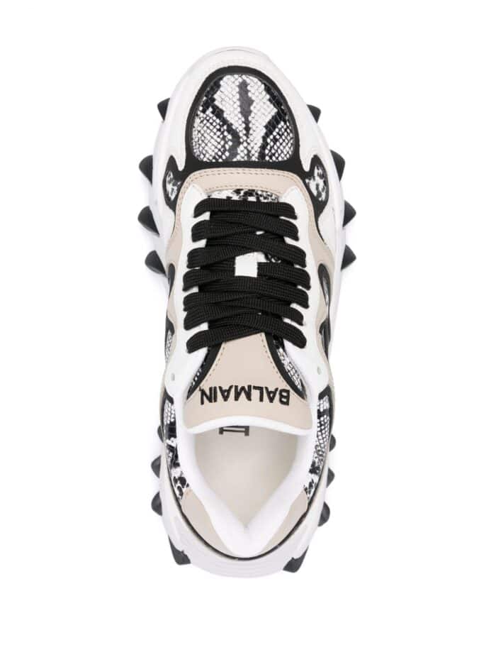 BALMAIN B-east Snakeskin Sneakers