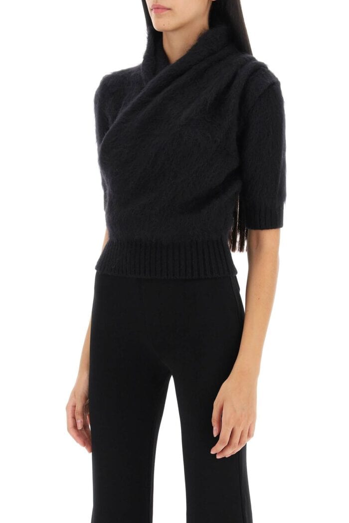 Balmain Brushed-yarn Surplice Top