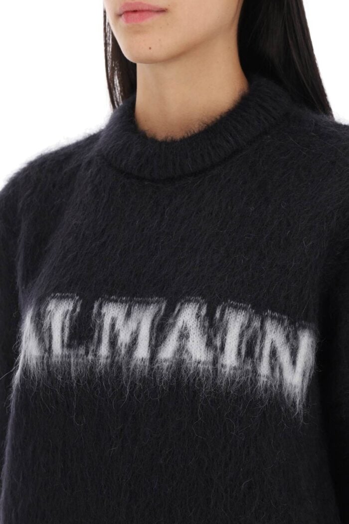 BALMAIN Brushed-yarn Sweater With Logo