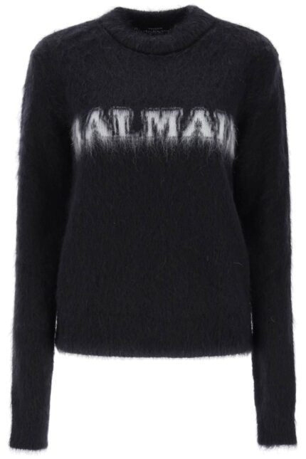 BALMAIN Brushed-yarn Sweater With Logo