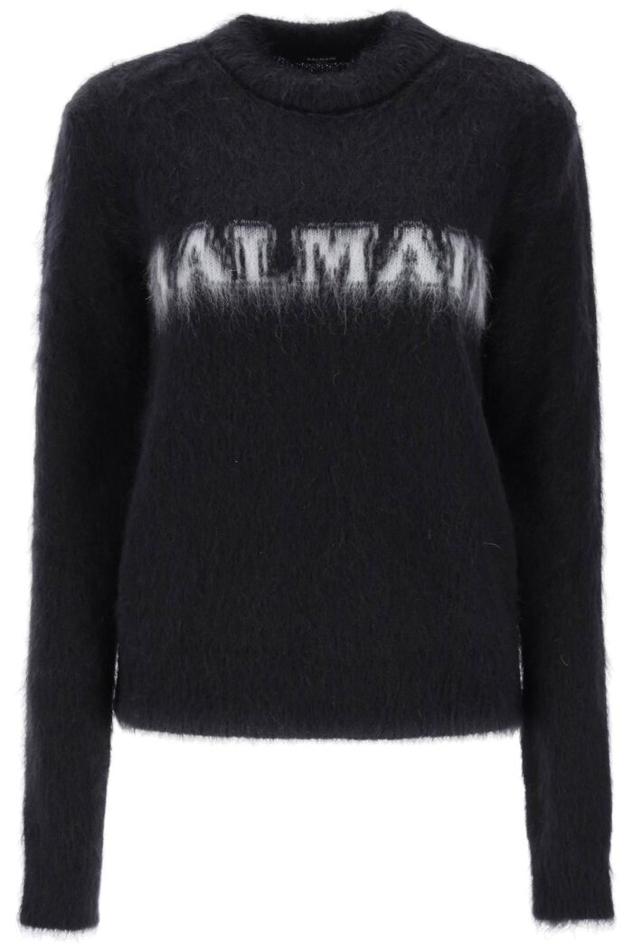 BALMAIN Brushed-yarn Sweater With Logo