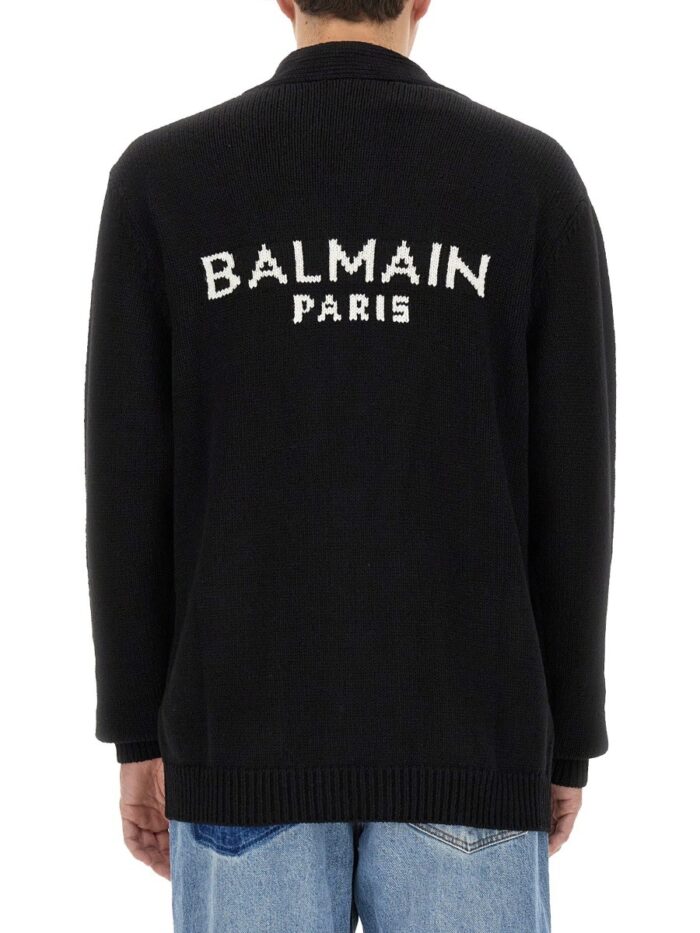 Balmain CARDIGAN WITH LOGO INLAY