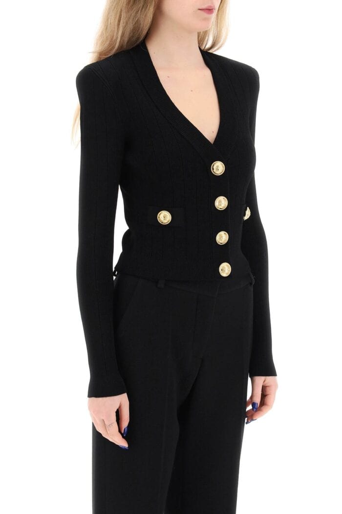 BALMAIN Cardigan With Structured Shoulders