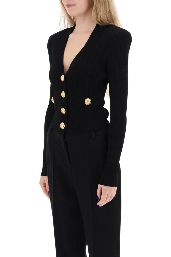 BALMAIN Cardigan With Structured Shoulders