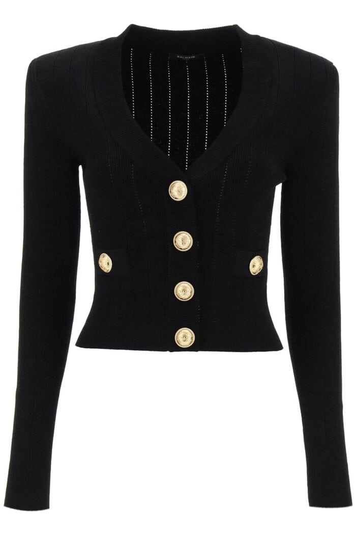 BALMAIN Cardigan With Structured Shoulders