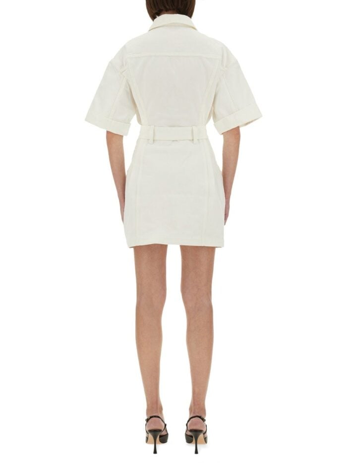 Balmain COTTON GABARDINE SHORT DRESS