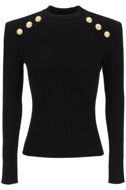 Balmain Crew-neck Sweater With Buttons