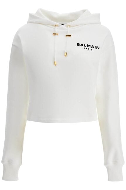 BALMAIN Cropped Hoodie With Hood.