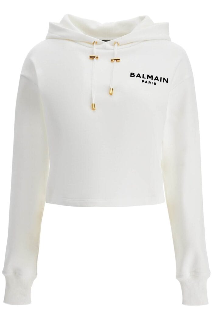 BALMAIN Cropped Hoodie With Hood.