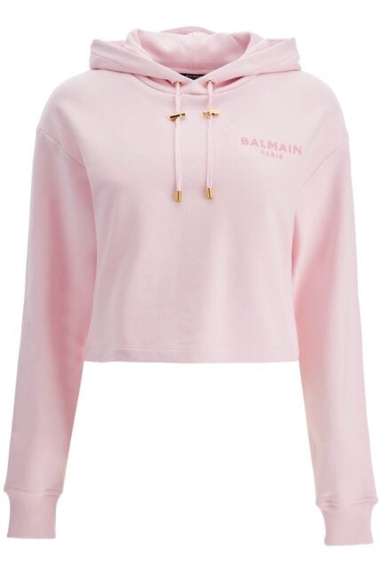 BALMAIN Cropped Hoodie With Hood.