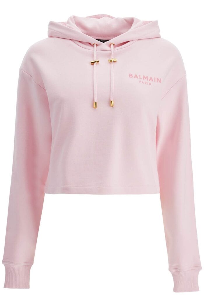 BALMAIN Cropped Hoodie With Hood.