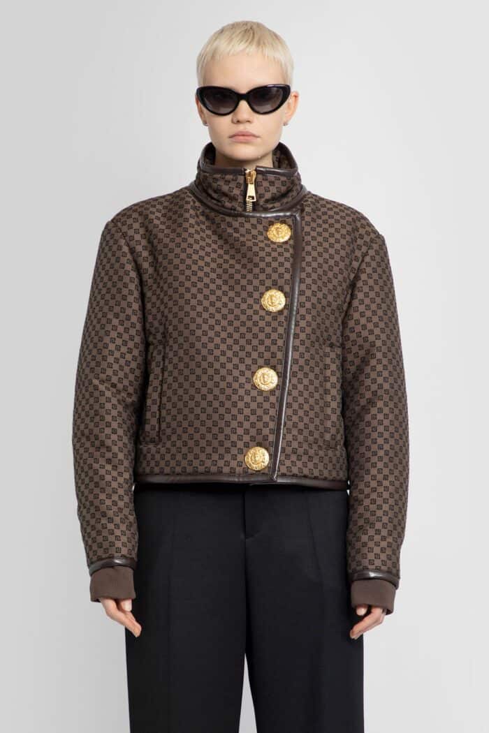 BALMAIN Cropped Mini Monogram Jacket