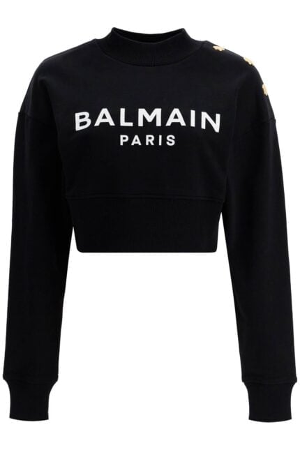 BALMAIN "cropped Sweatshirt With Buttons