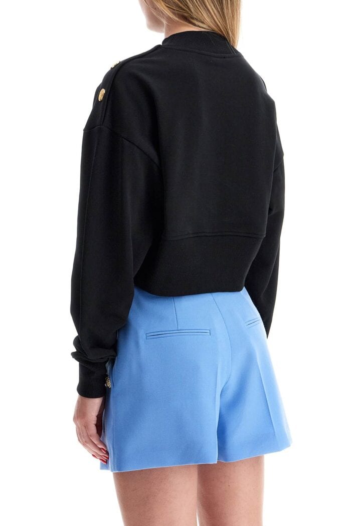 BALMAIN "cropped Sweatshirt With Buttons